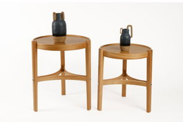 Hanah Home Ren 2 - Oak v2 Juego de Mesas Apilables de 2 Piezas